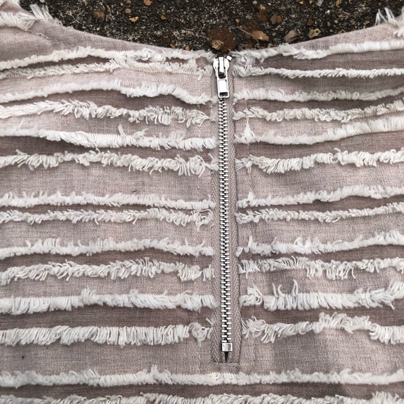 Moon River tan boho linen blend bell sleeve top/short set rainbow tassels sz S/L - Picture 10 of 10